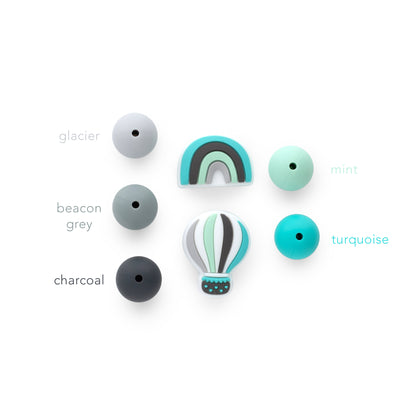 Colorful Rainbow Silicone Focal Beads