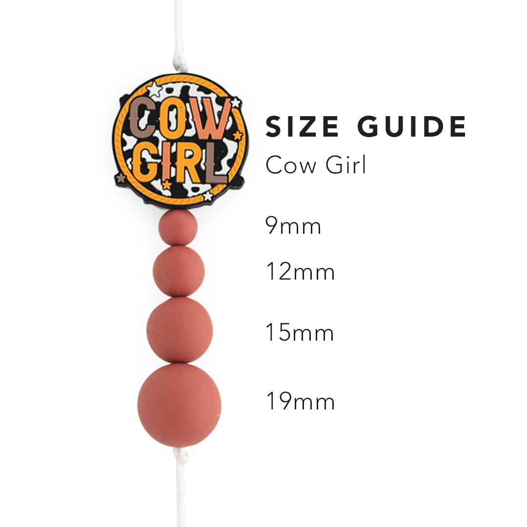 Silicone Focal Beads Cow Girl from Cara & Co Craft Supply