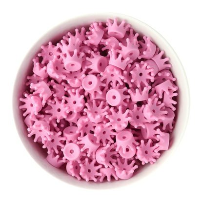 Peony Pink Crown Spacer Silicone Beads for silicone crafting from Cara & Co Crafting Supplies