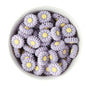 Silicone Focal Beads Daisies Lilac from Cara & Co Craft Supply