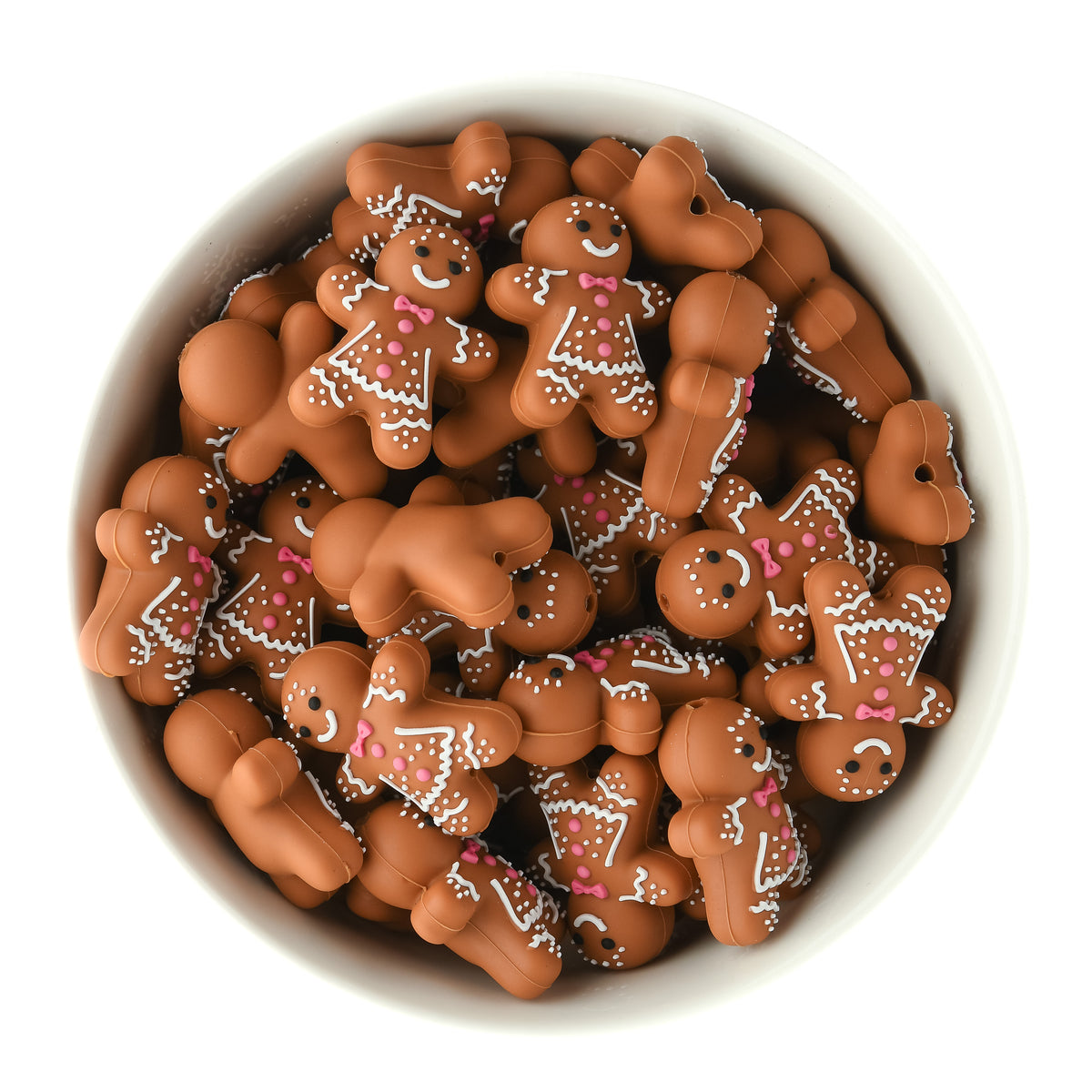 3D Dancing Gingerbread Silicone Focal Beads