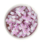 Purple Floral Cross Silicone Beads