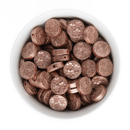 Floral Disc Silicone Focal Beads