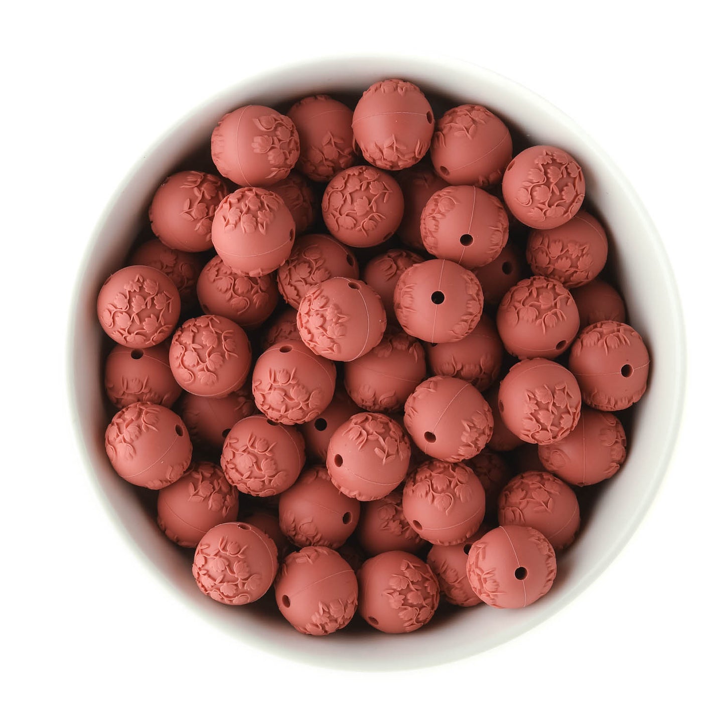 Embossed Silicone Round Beads