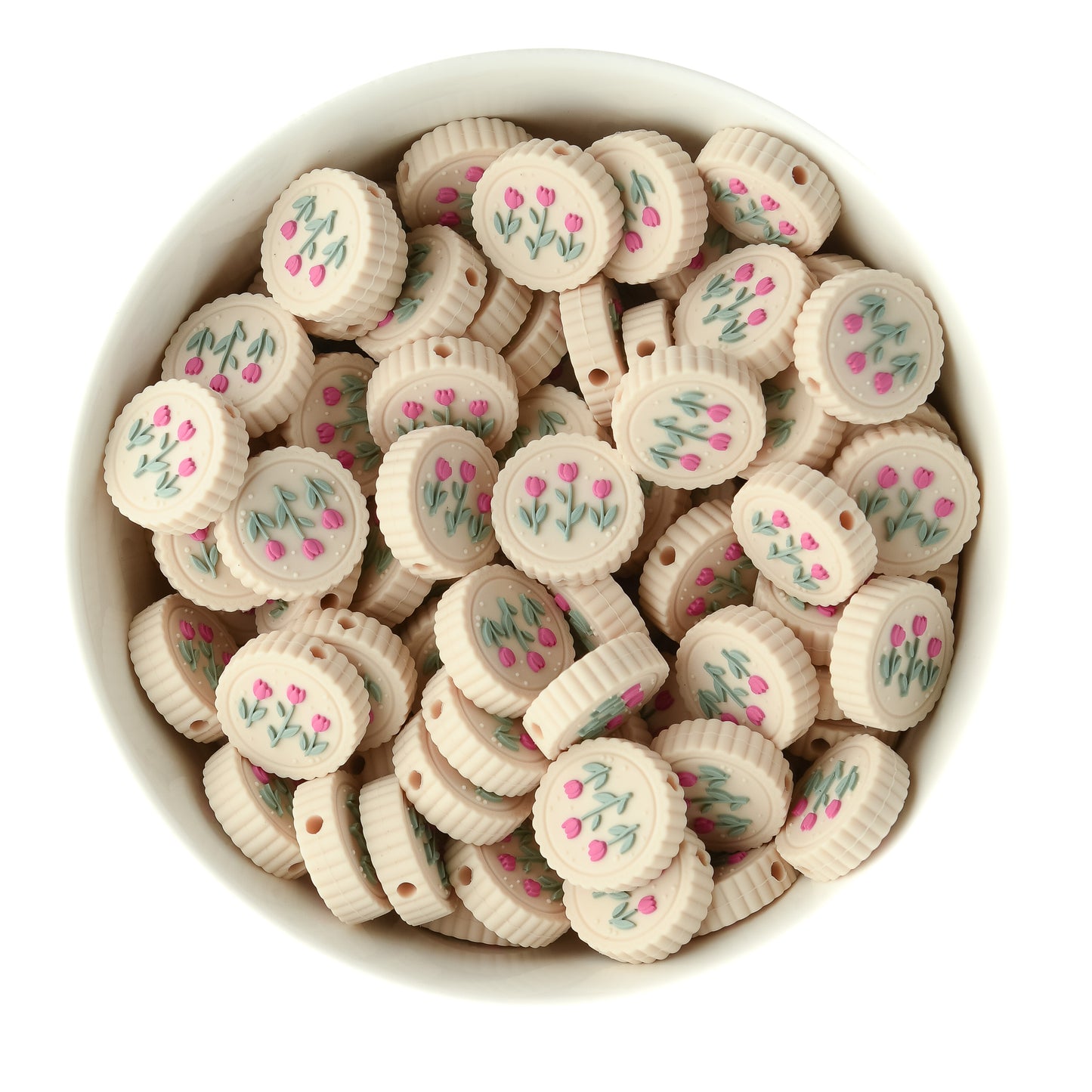 Floral Medallion Silicone Focal Beads