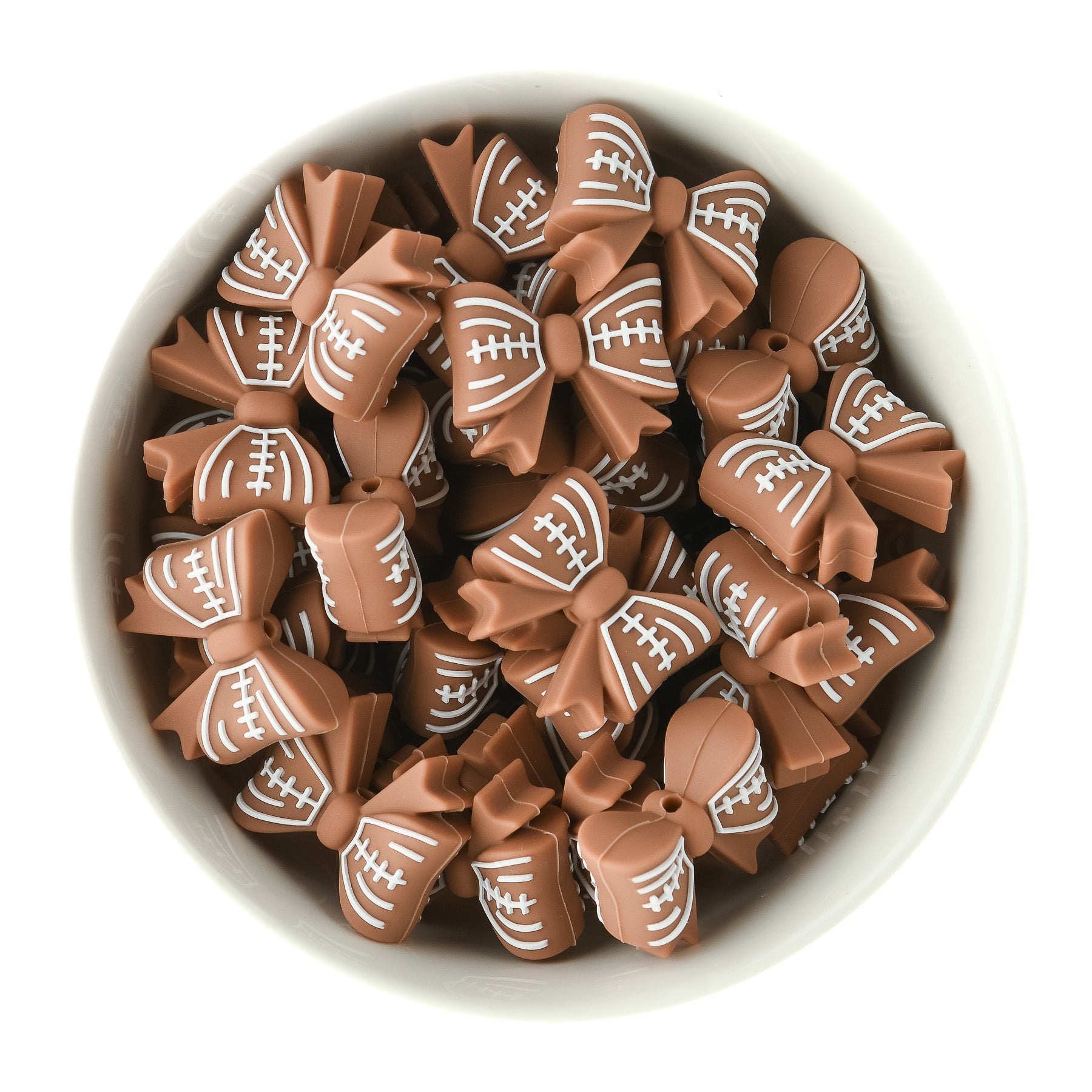 Silicone Focal Bead Football Bow for silicone crafting from Cara & Co Crafting Supplies