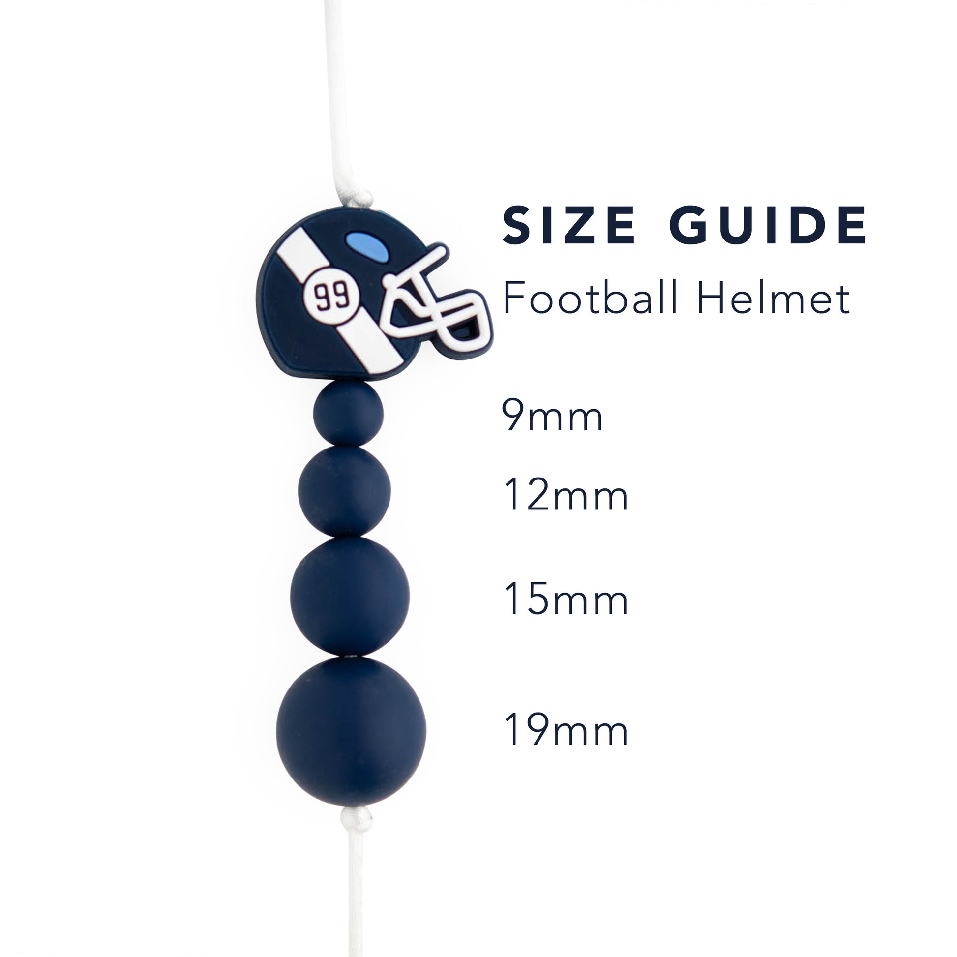 Silicone Focal Beads Football Helmet from Cara & Co Craft Supply