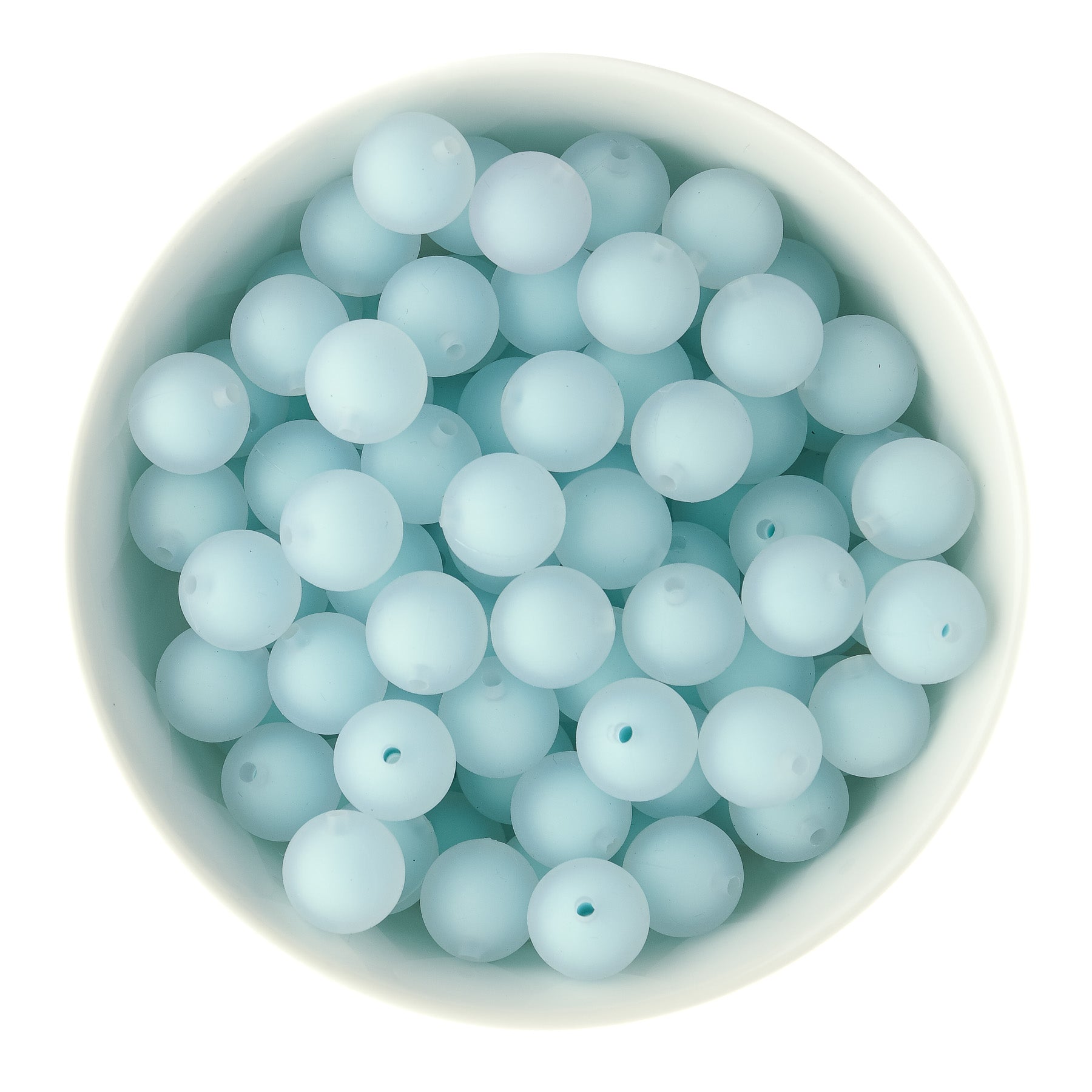 15mm Blue Frosted Silicone Round Beads for silicone crafting from Cara & Co Craft Supply