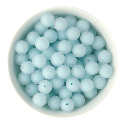15mm Blue Frosted Silicone Round Beads for silicone crafting from Cara & Co Craft Supply