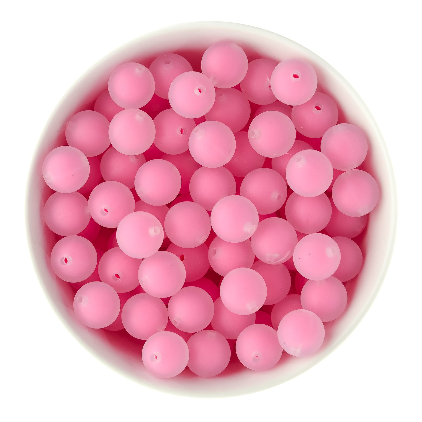 15mm Pink Frosted Silicone Round Beads for silicone crafting from Cara & Co Craft Supply
