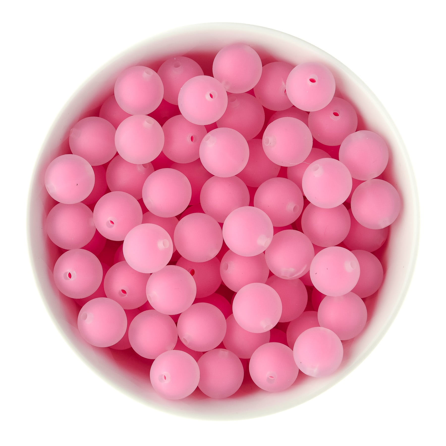 15mm Pink Frosted Silicone Round Beads for silicone crafting from Cara & Co Craft Supply