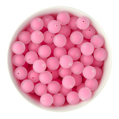 15mm Pink Frosted Silicone Round Beads for silicone crafting from Cara & Co Craft Supply