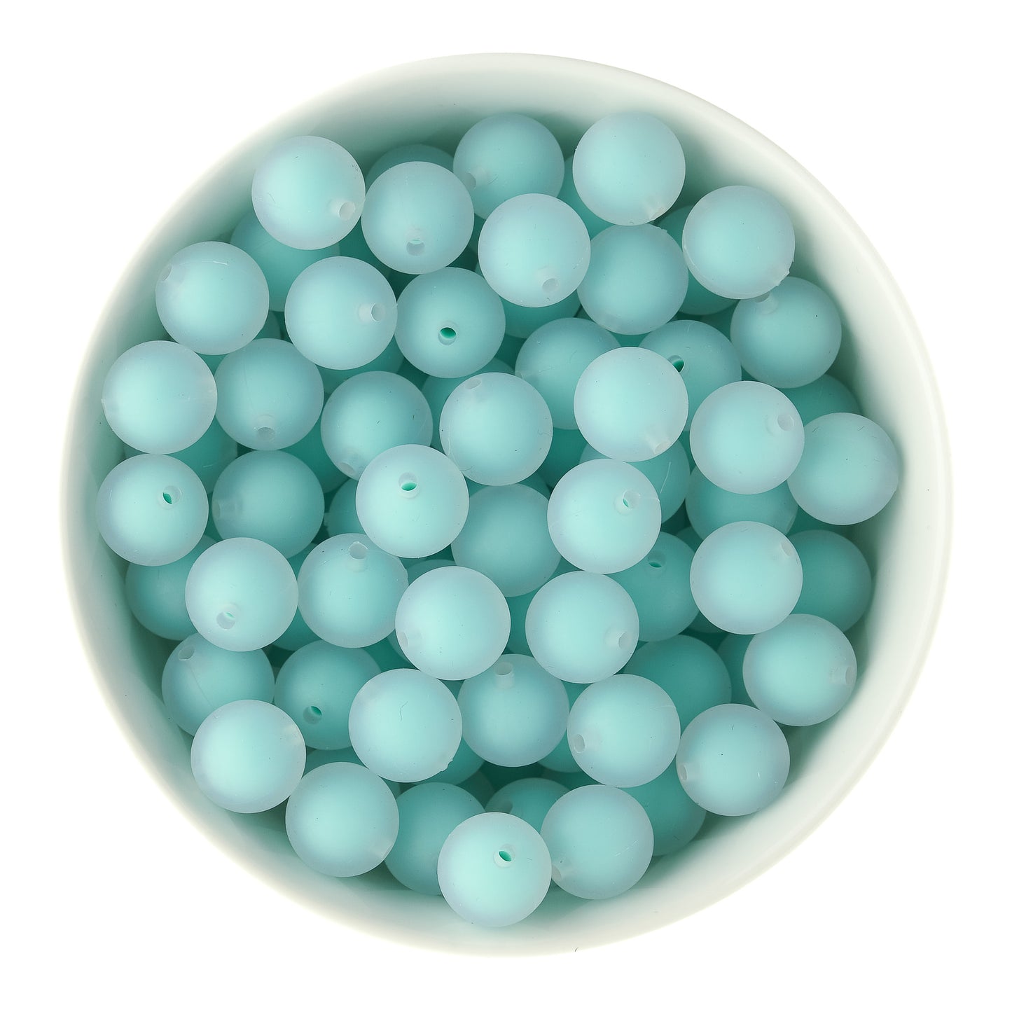 15mm Turquoise Frosted Silicone Round Beads for silicone crafting from Cara & Co Craft Supply