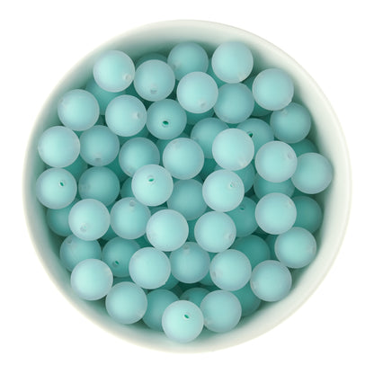 15mm Turquoise Frosted Silicone Round Beads for silicone crafting from Cara & Co Craft Supply