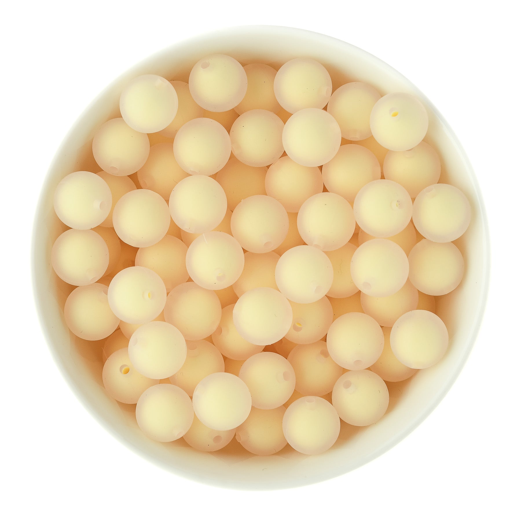 15mm Yellow Frosted Silicone Round Beads for silicone crafting from Cara & Co Craft Supply