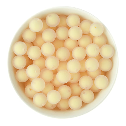 15mm Yellow Frosted Silicone Round Beads for silicone crafting from Cara & Co Craft Supply