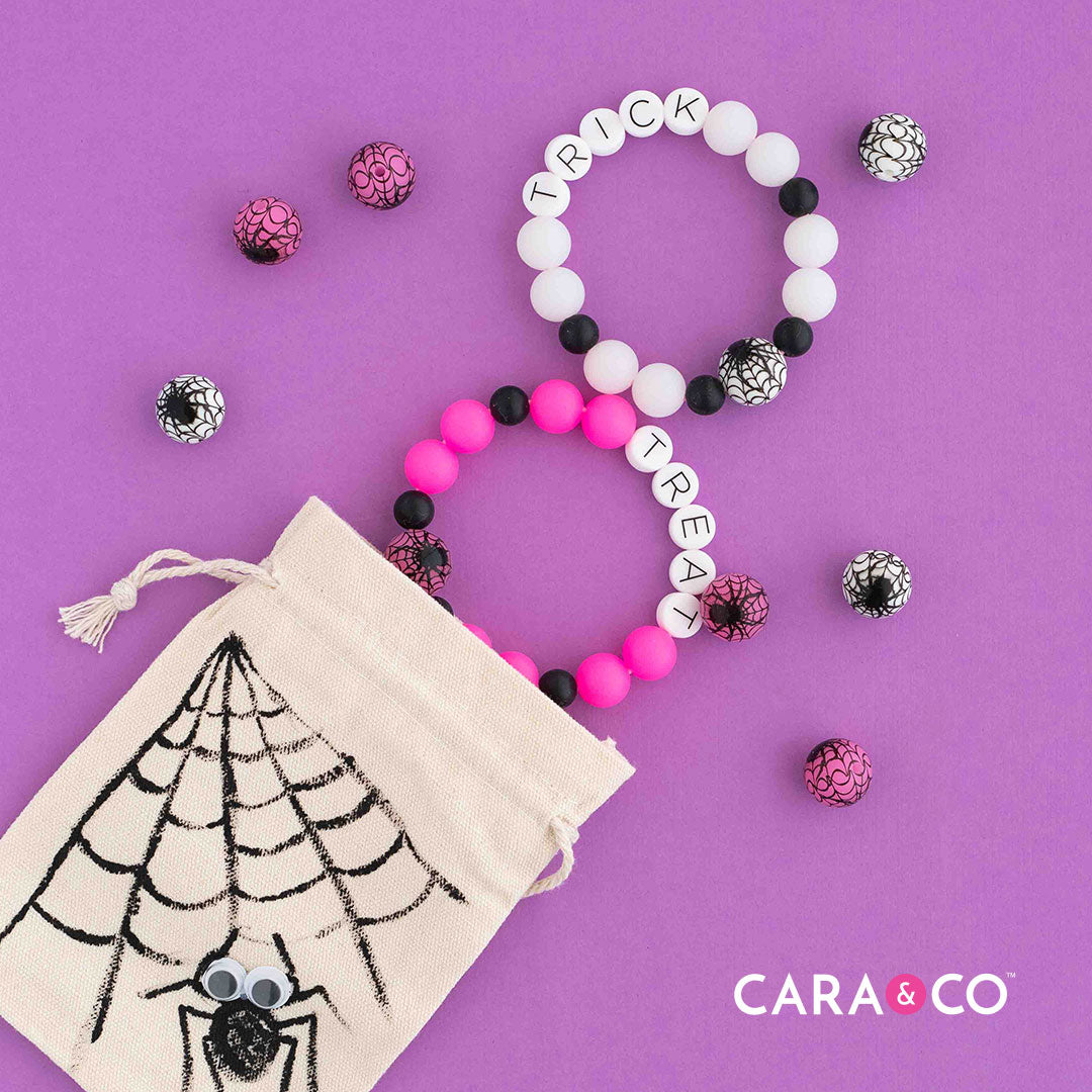 Silicone Round Beads 15mm Round Glow-in-the-Dark Spider from Cara & Co Craft Supply