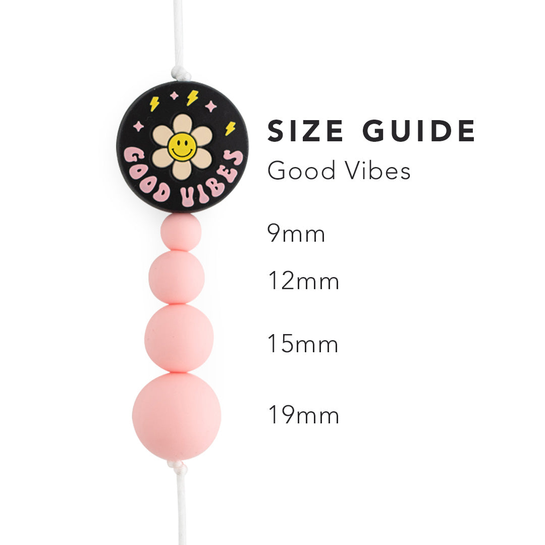 Silicone Focal Beads Good VIbes from Cara & Co Craft Supply