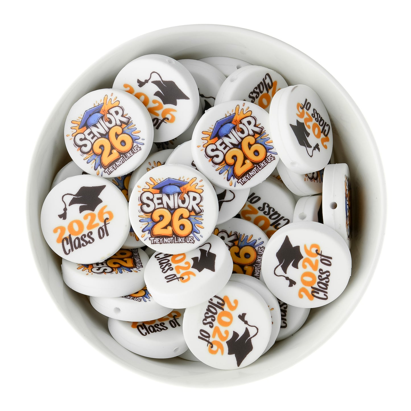Grad 2026 Silicone Print Focal Beads for silicone crafting from Cara & Co Craft Supply