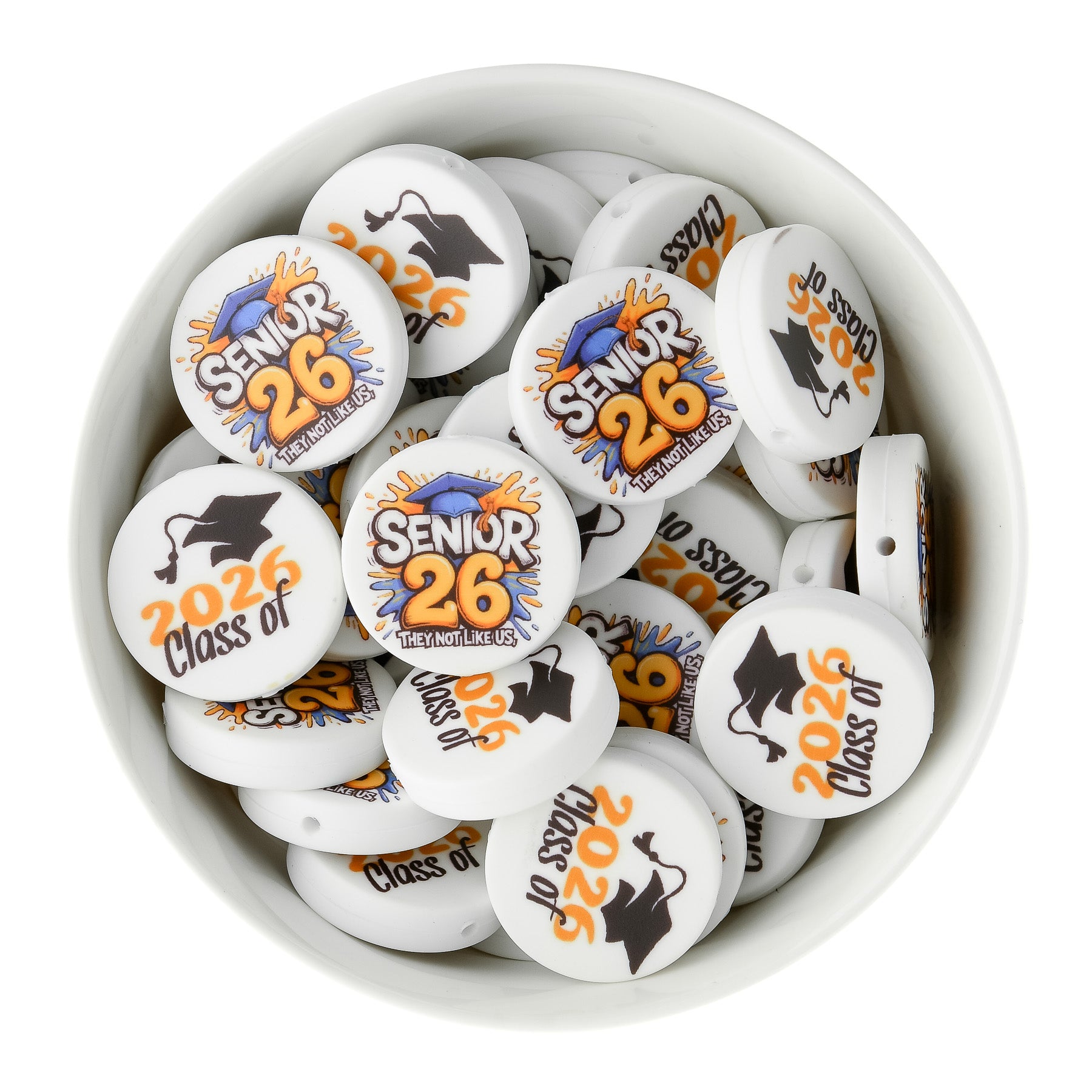 Grad 2026 Silicone Print Focal Beads for silicone crafting from Cara & Co Craft Supply