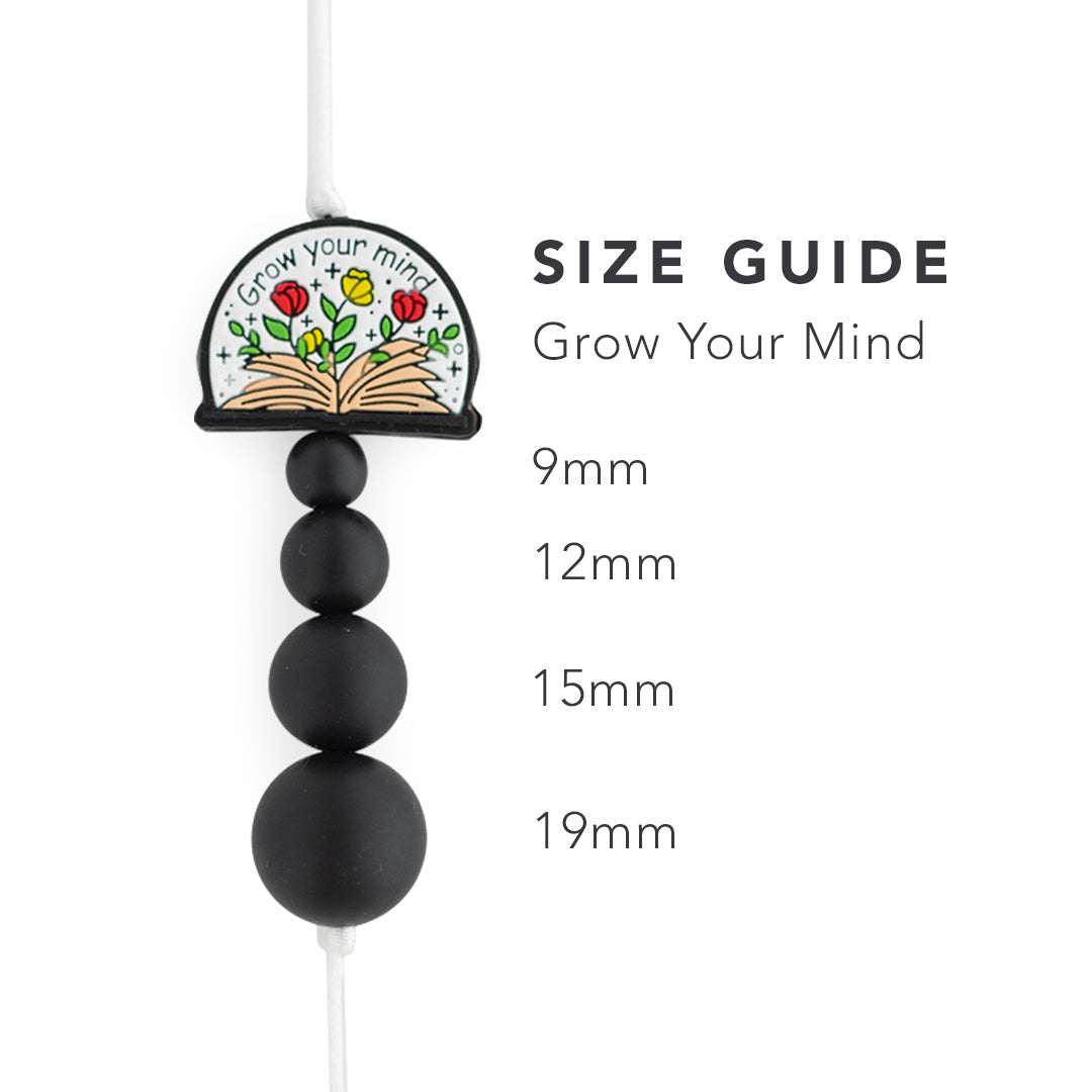 Silicone Focal Beads Grow Your Mind from Cara & Co Craft Supply