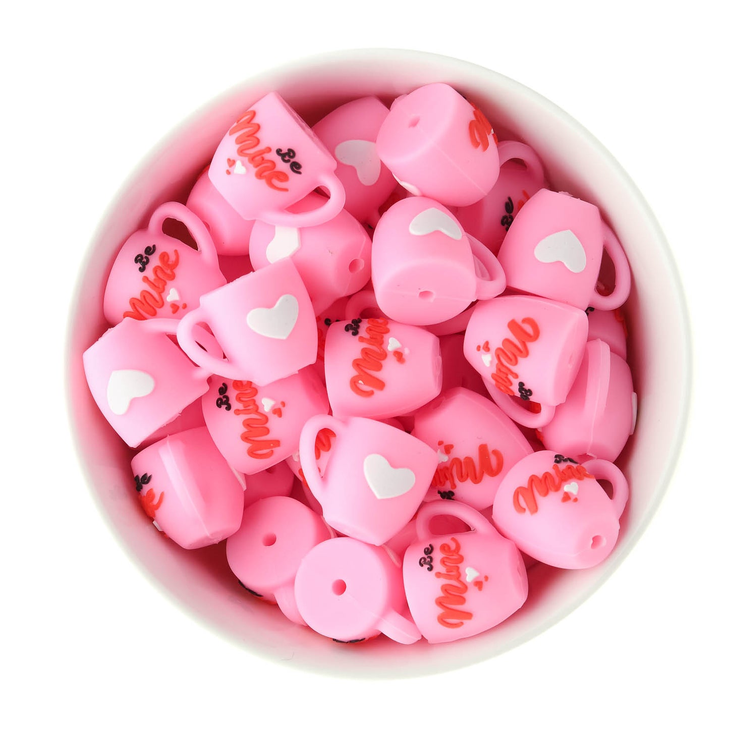 3D Heart Mug Valentines Silicone Beads