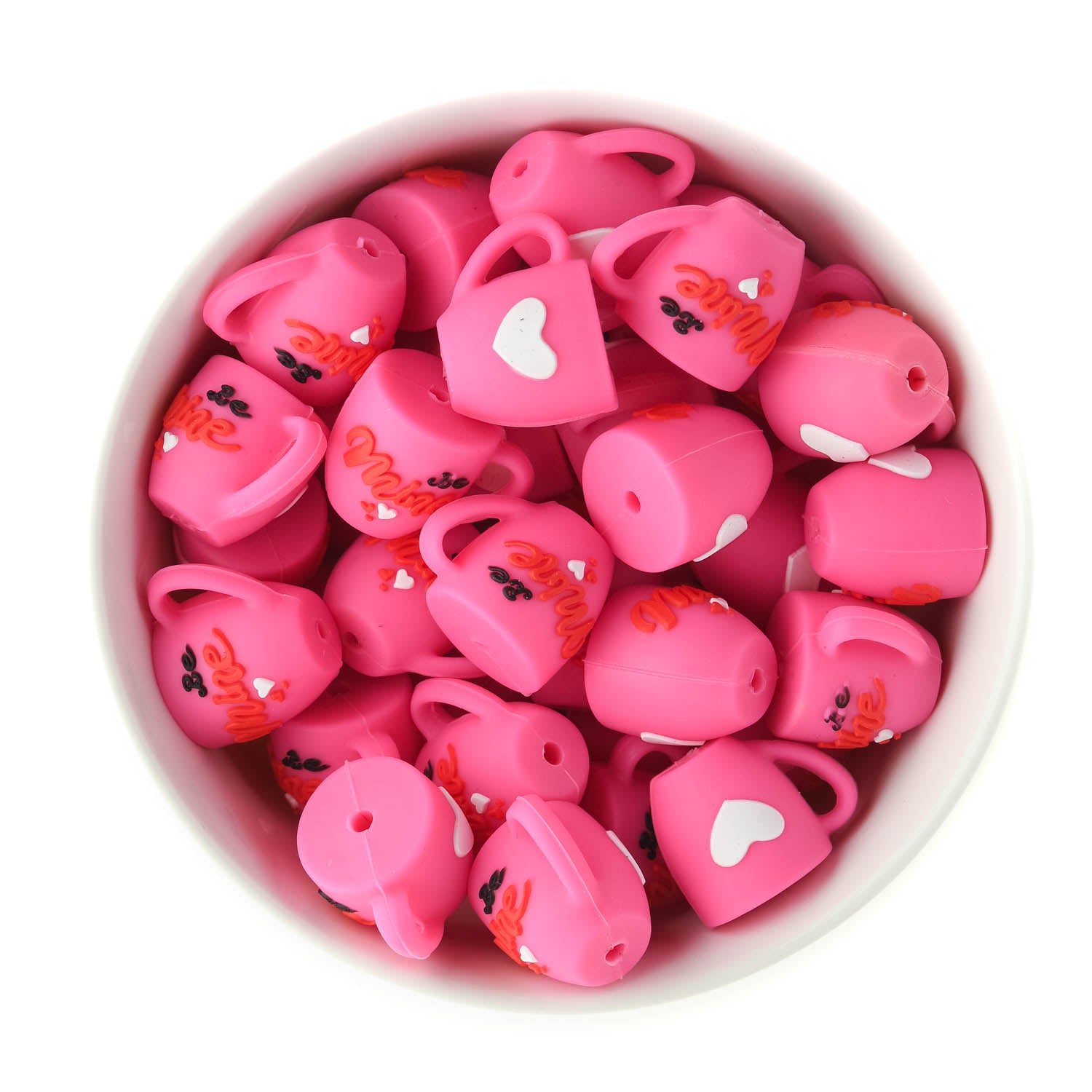 3D Heart Mug Valentines Silicone Beads