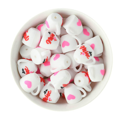 3D Heart Mug Valentines Silicone Beads