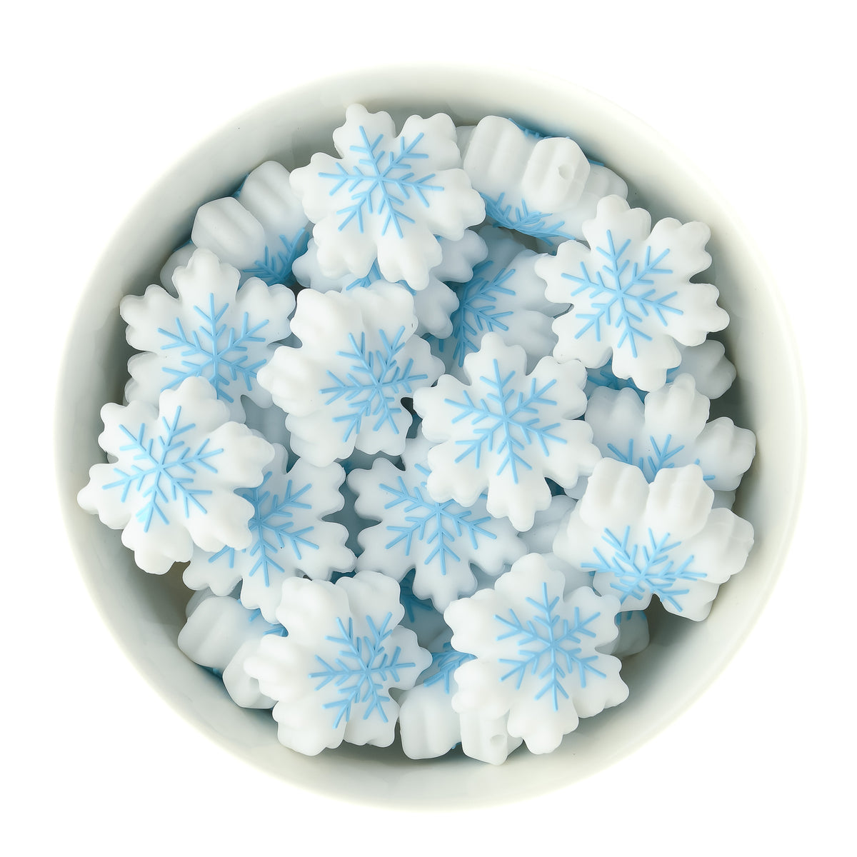 Icy Snowflake Silicone Focal Beads