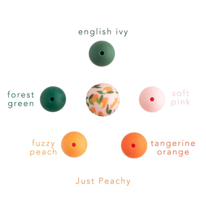 15mm Round Silicone Print Beads Color Comparison Just Peachy