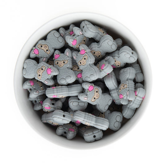 Silicone Focal Beads Llamas White from Cara & Co Craft Supply