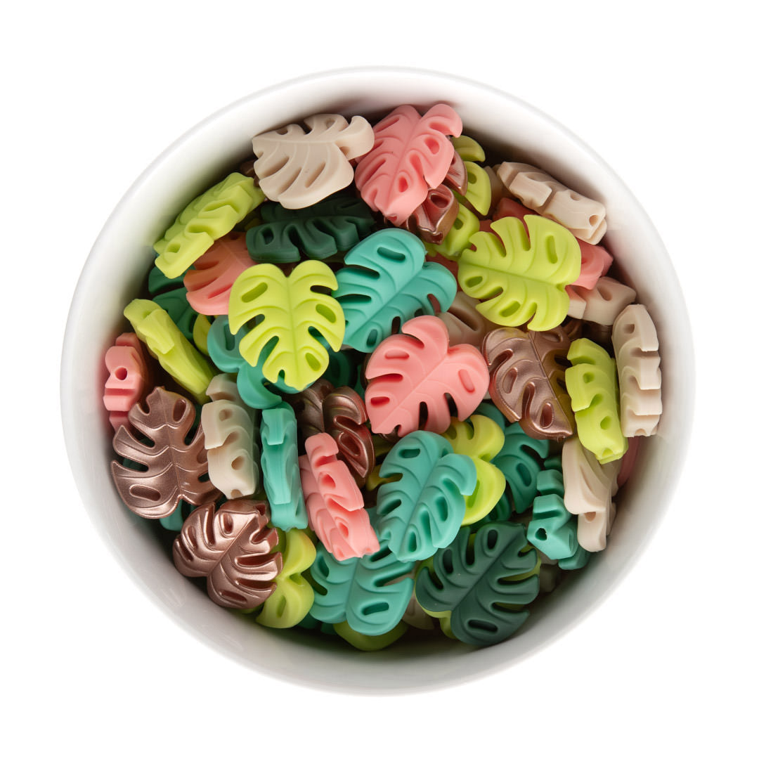 Silicone Focal Beads Monstera Leaves English Ivy from Cara & Co Craft Supply