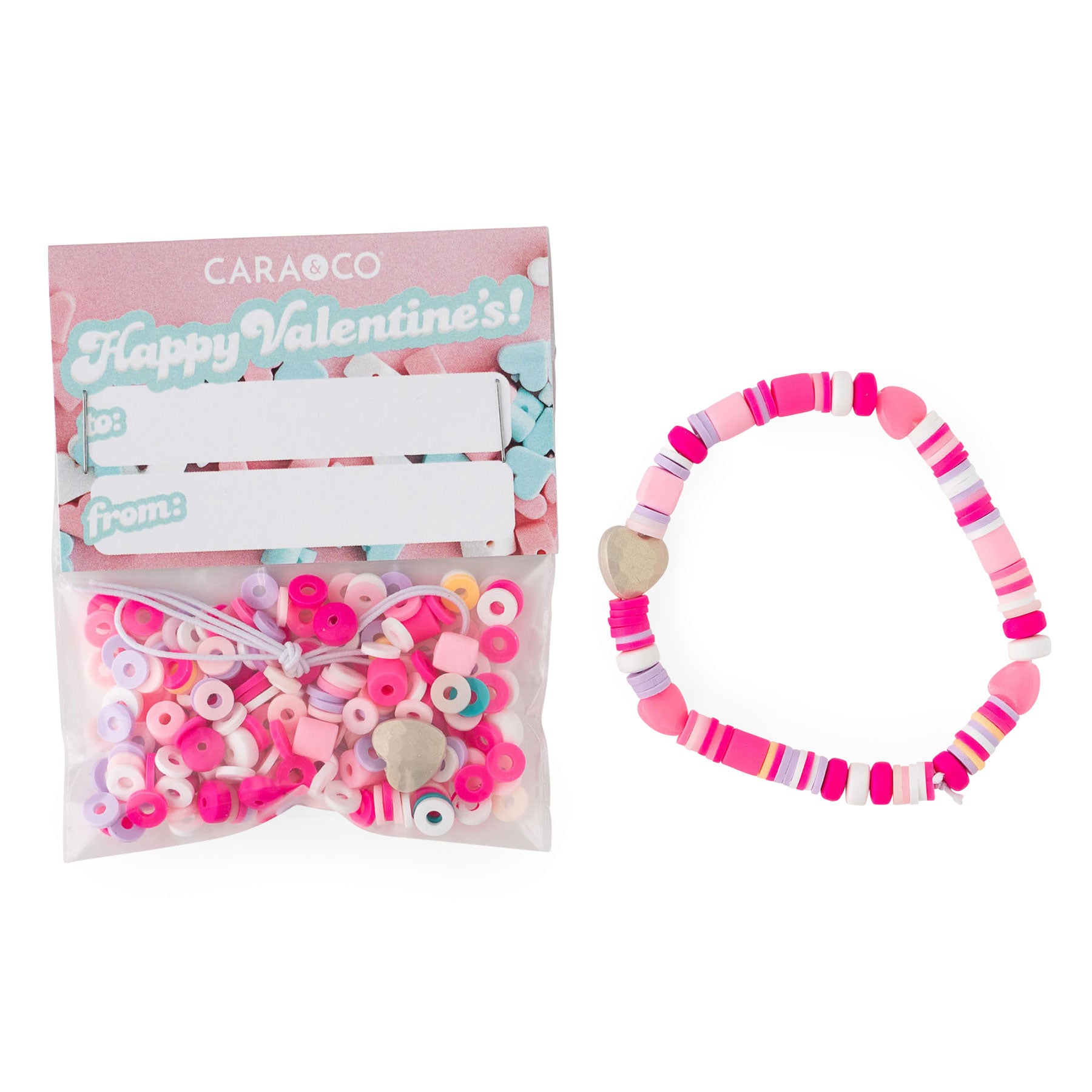 Valentine Party Favor DIY Kits using acrylic and heishi beads