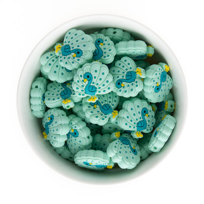Peacocks Silicone Focal Beads