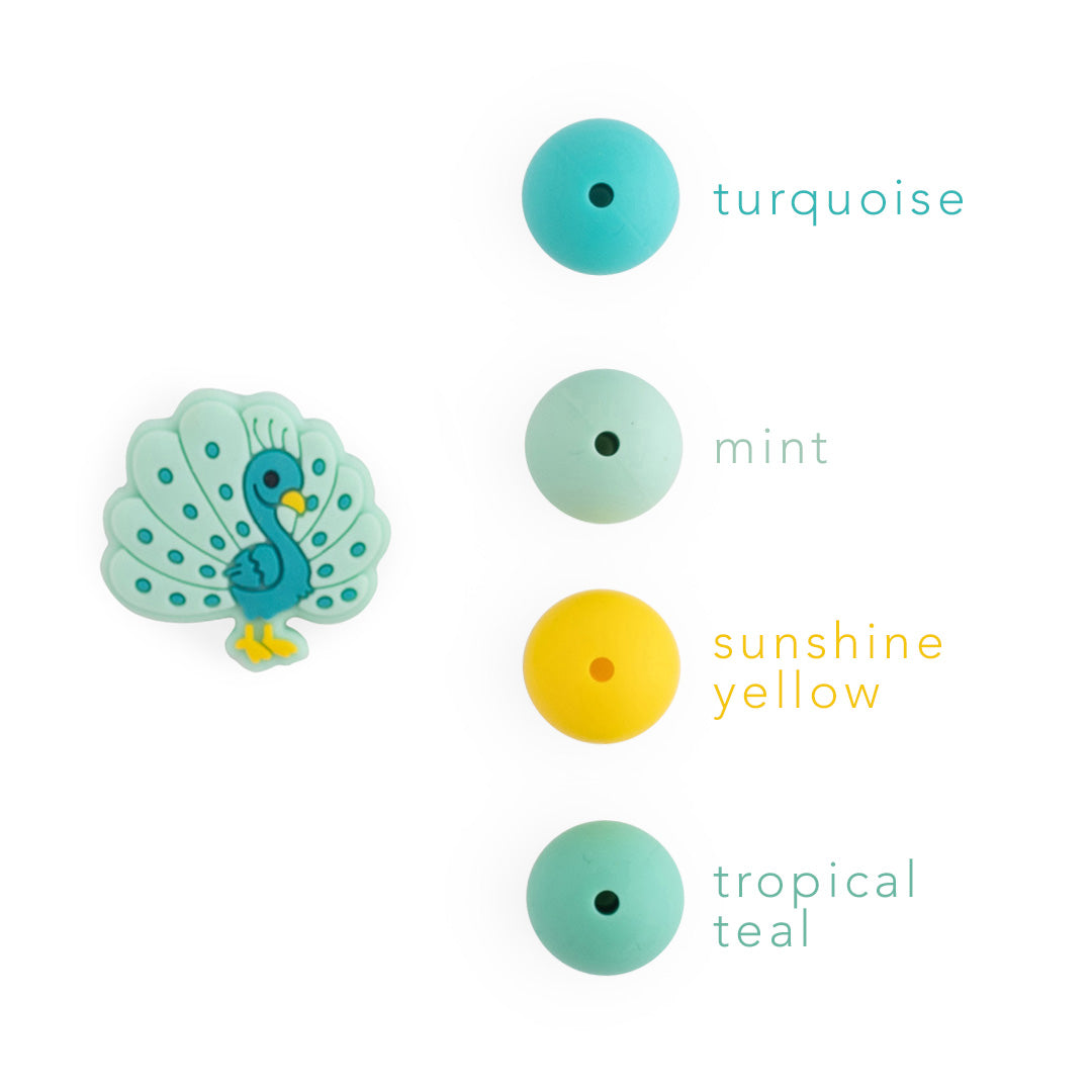Peacocks Silicone Focal Beads