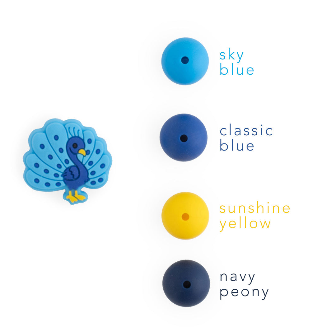 Peacocks Silicone Focal Beads