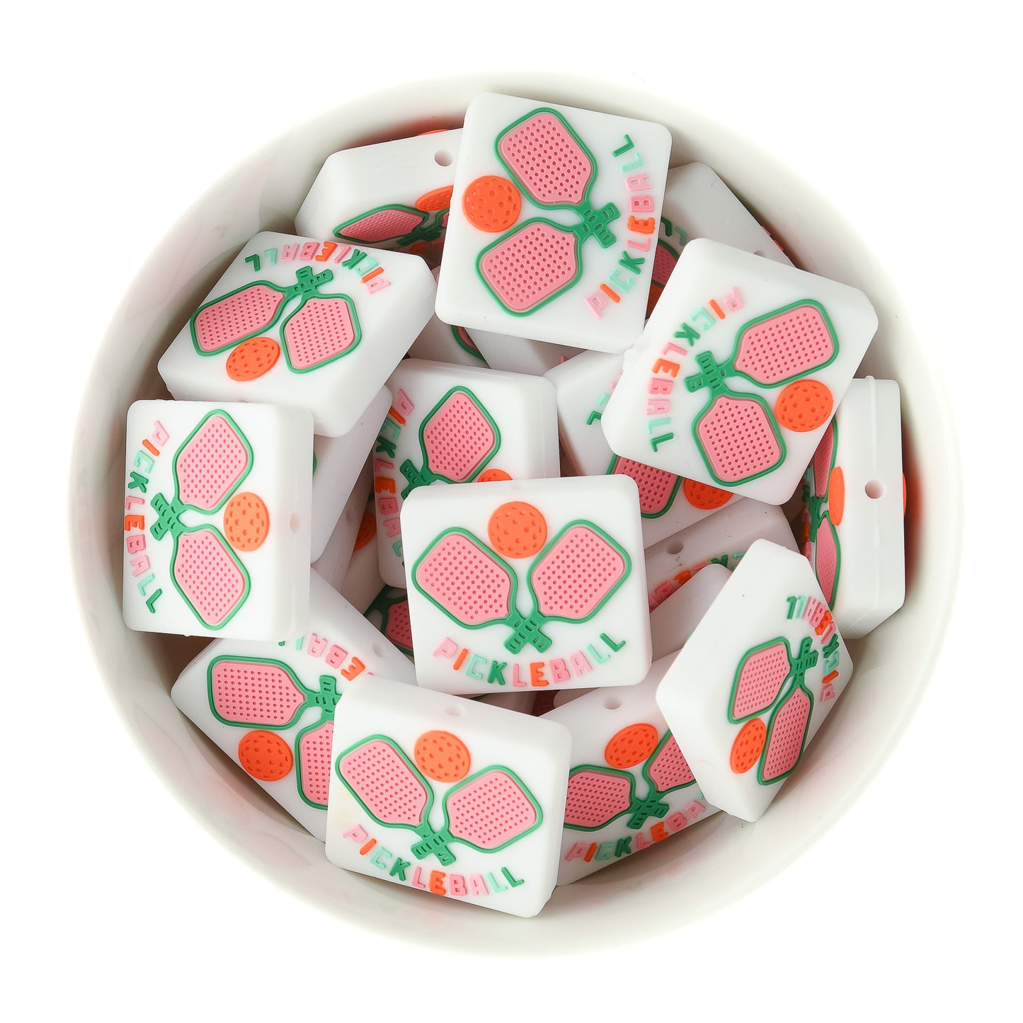 Pickleball Fun Silicone Focal Bead for silicone crafting from Cara & Co Crafting Supply