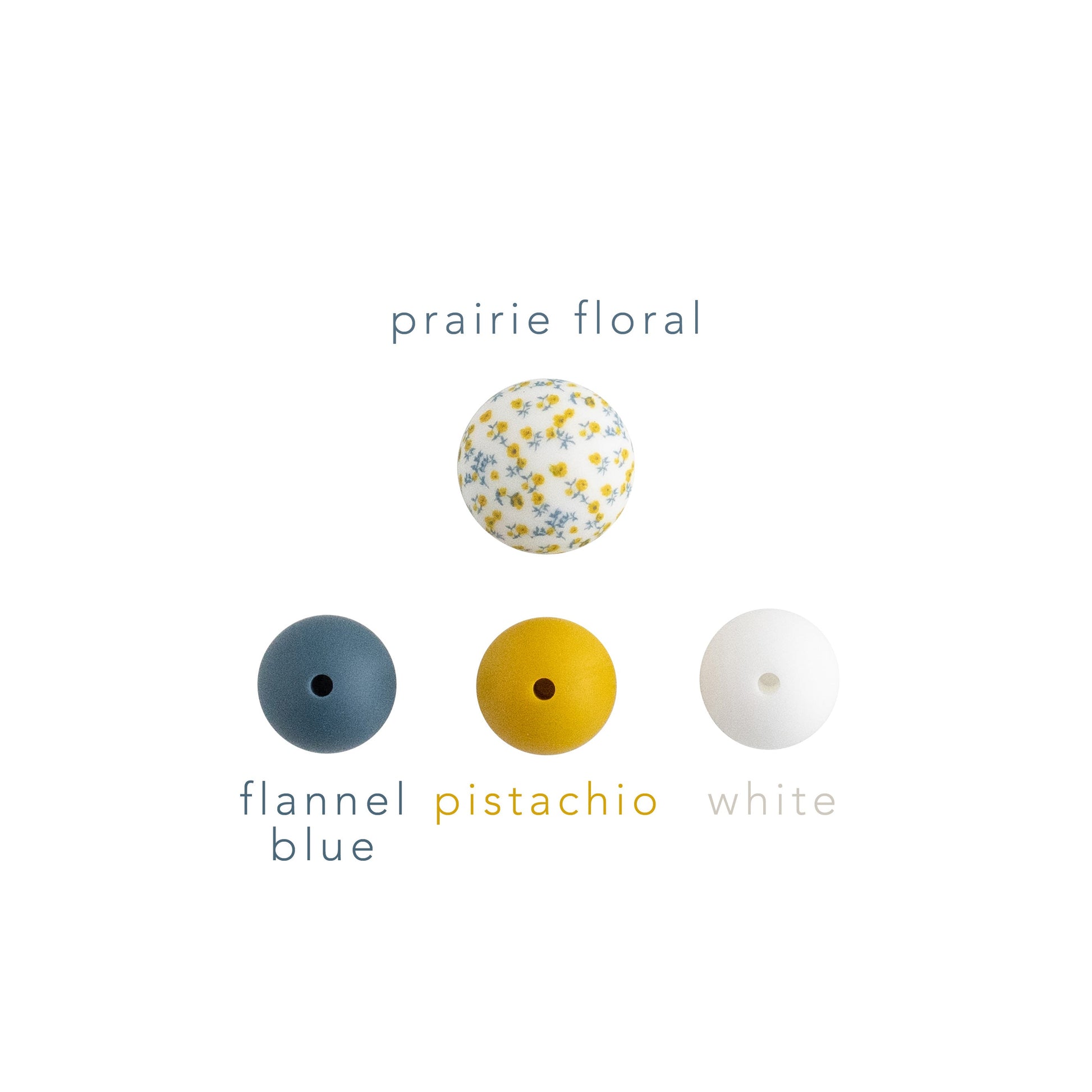 12mm Round Silicone Print Beads Color Comparison Prairie Floral