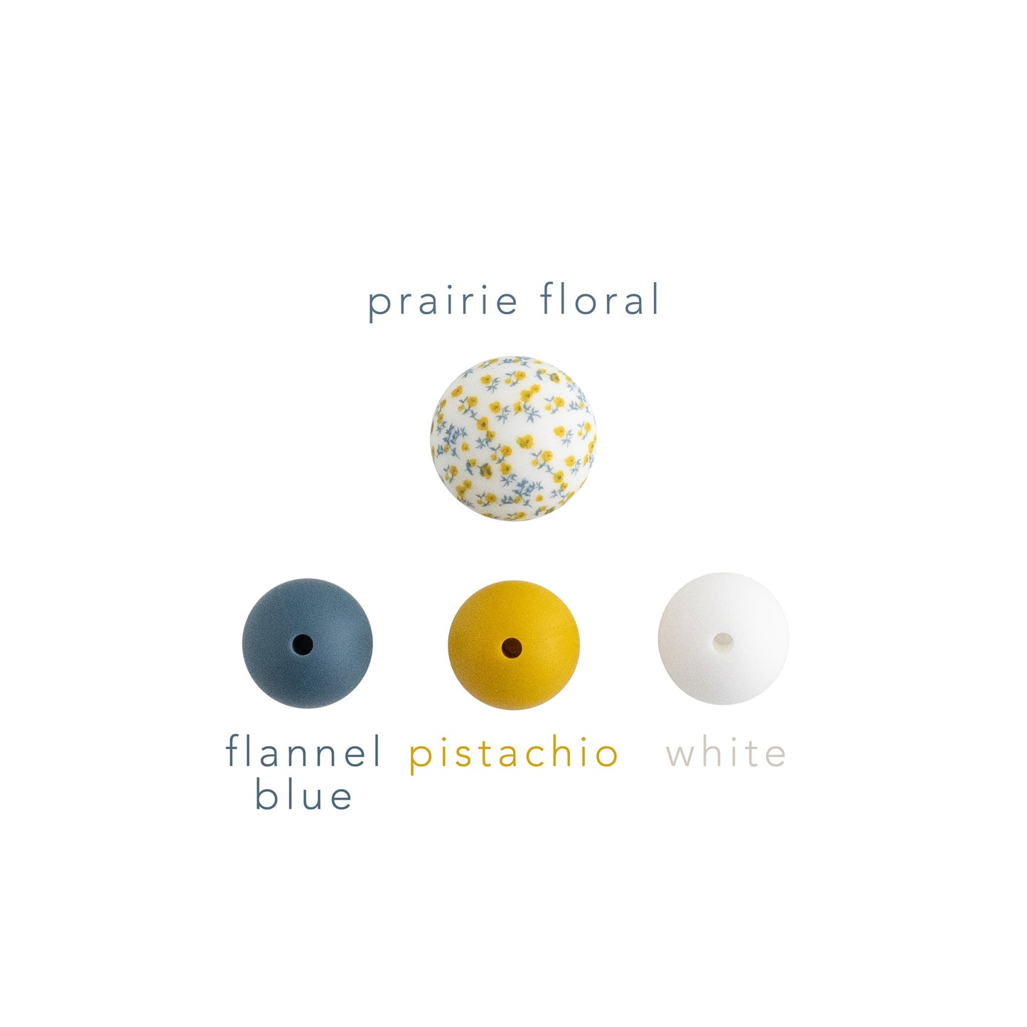 19mm Round Silicone Print Beads Color Comparison Prairie Floral