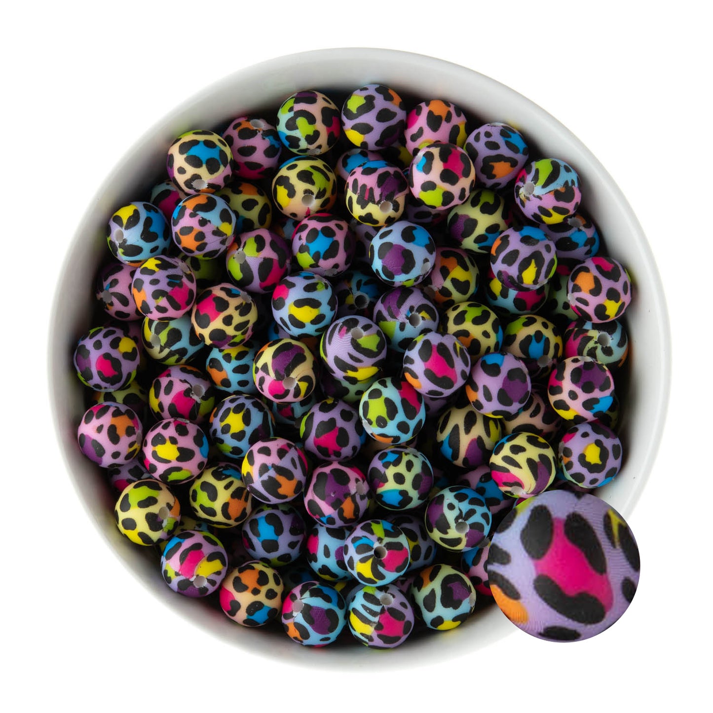 12mm Round Silicone Print Beads