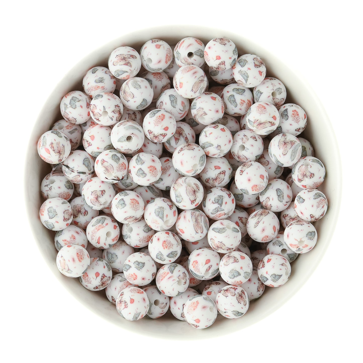 12mm Round Print Butterfly Meadows Silicone Beads for crafting from Cara & Co Craft Supply