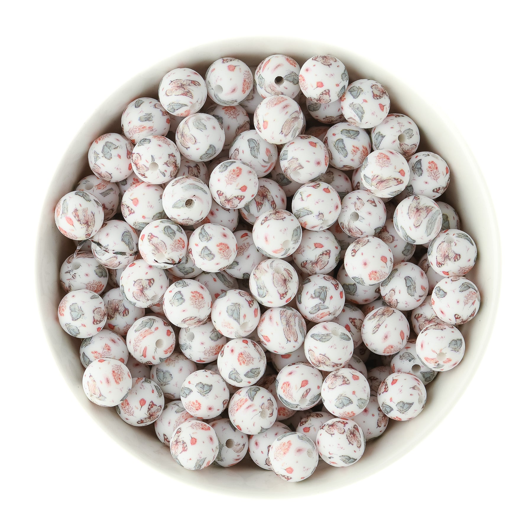 12mm Round Print Butterfly Meadows Silicone Beads for crafting from Cara & Co Craft Supply