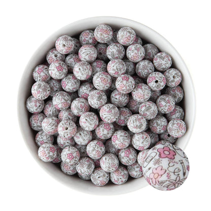 12mm Silicone Round Print Beads Nurse Life from Cara & Co Craft Supply