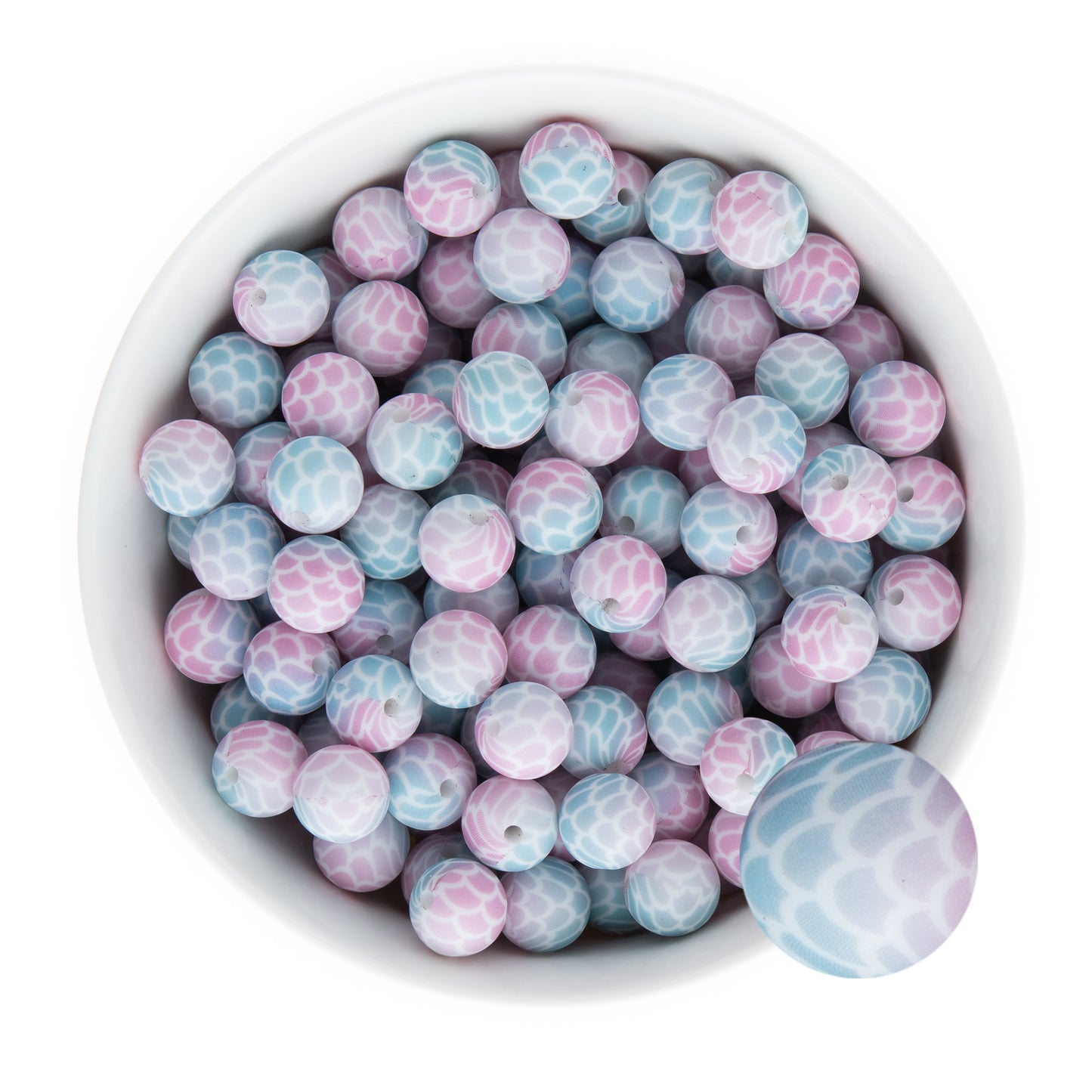 12mm Silicone Round Print Beads Ombre Mermaid from Cara & Co Craft Supply
