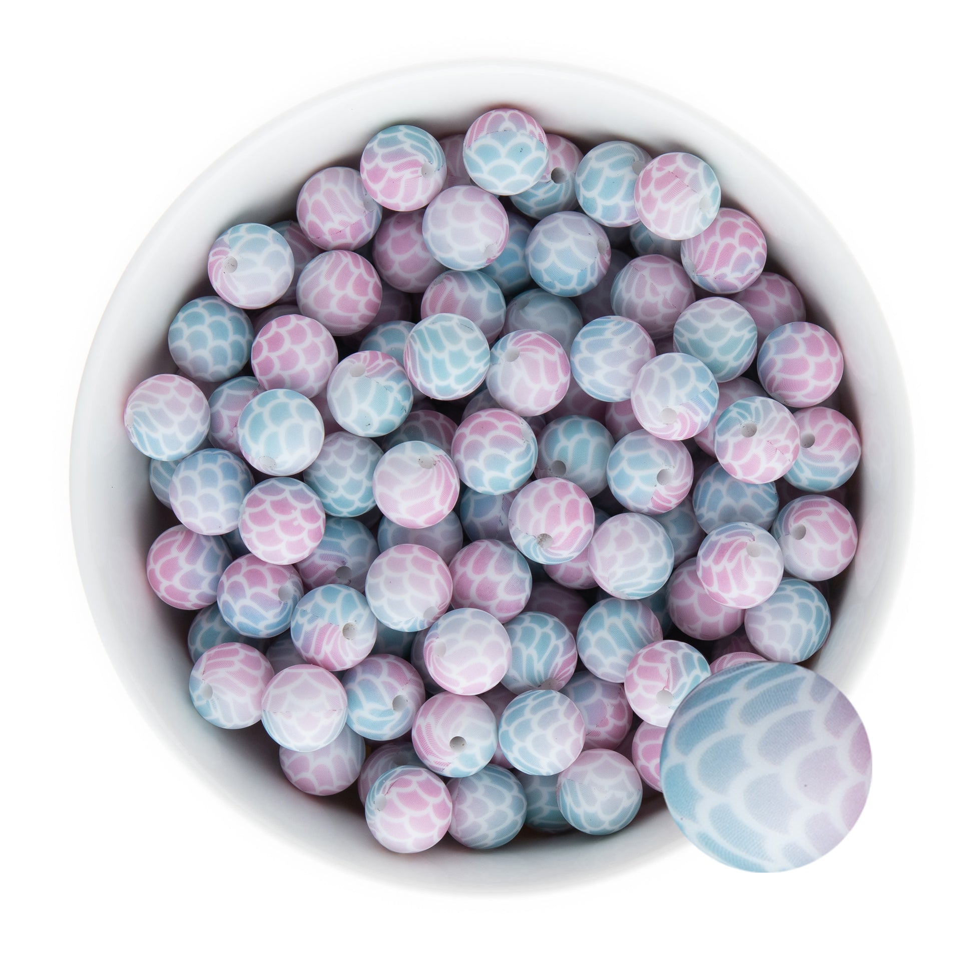 12mm Silicone Round Print Beads Ombre Mermaid from Cara & Co Craft Supply