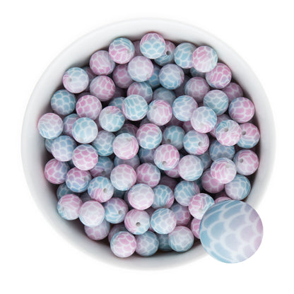 12mm Silicone Round Print Beads Ombre Mermaid from Cara & Co Craft Supply