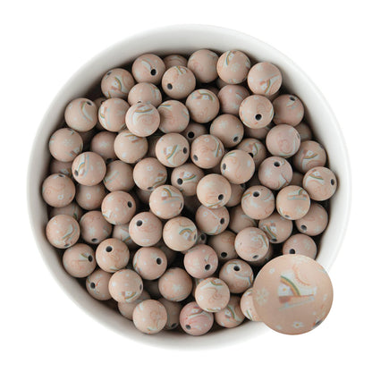 Printed Silicone Round Beads