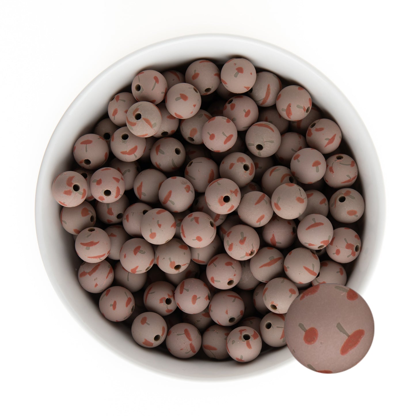 Printed Silicone Round Beads