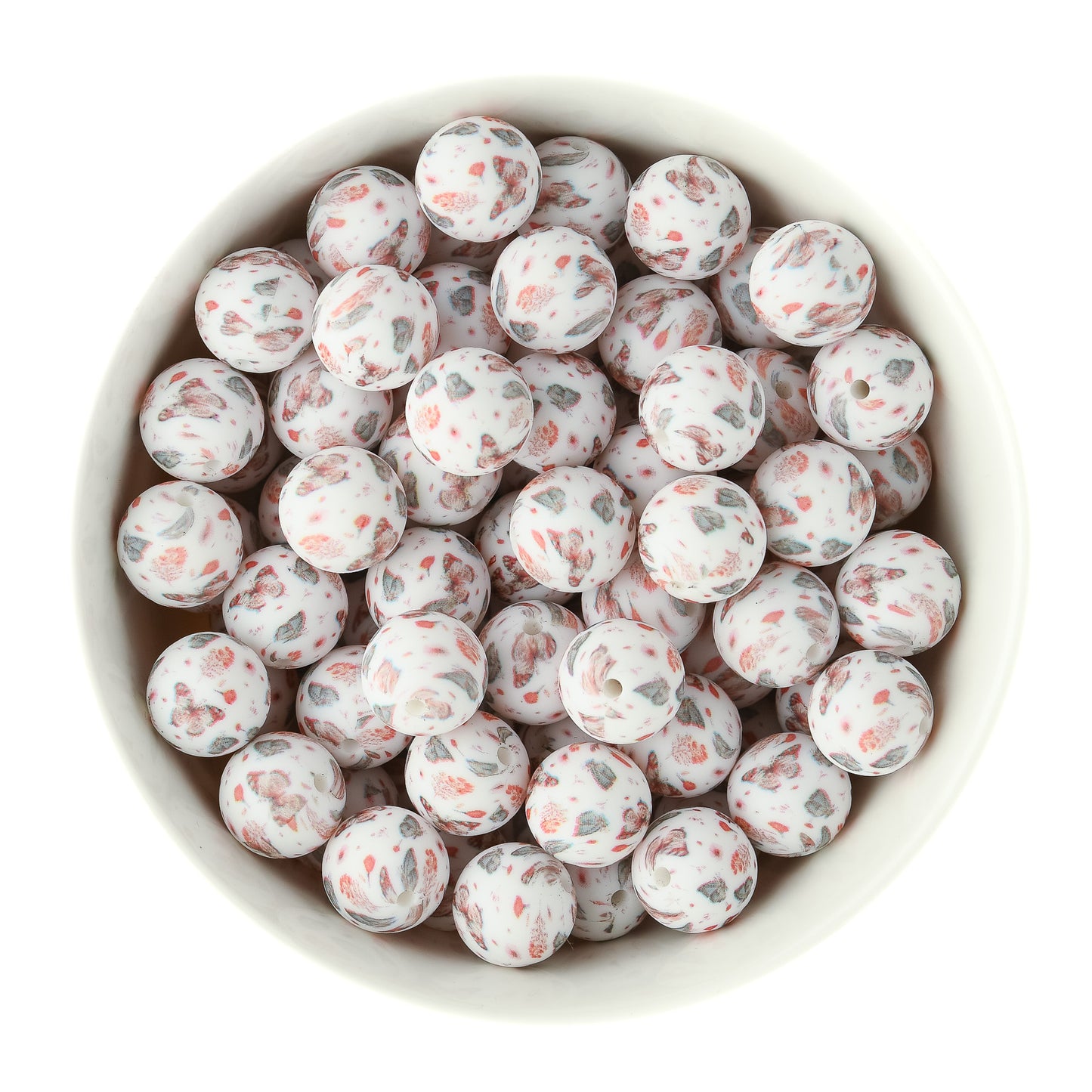 15mm Round Print Butterfly Meadows Silicone Beads for crafting from Cara & Co Craft Supply