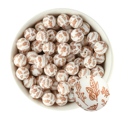 15mm Silicone Round Print Beads Heirloom from Cara & Co Craft Supply